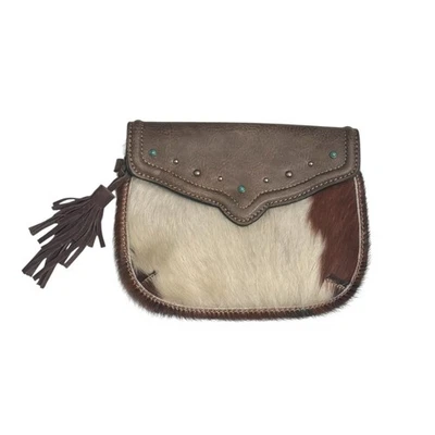 ¡NUEVO CON ETIQUETAS! Cartera Muñequera Tony Lama Western Brindle Marrón Piel de Vaca Foto 1 de 4