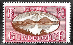 HICK GIRL-MINT FRENCH GUADELOUPE STAMP   SC#116  1938  SAINTS ROADSTEAD   L756 - Picture 1 of 2