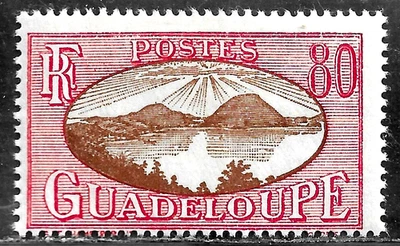 HICK GIRL-MINT FRENCH GUADELOUPE STAMP   SC#116  1938  SAINTS ROADSTEAD   L756 - Image 1 of 2