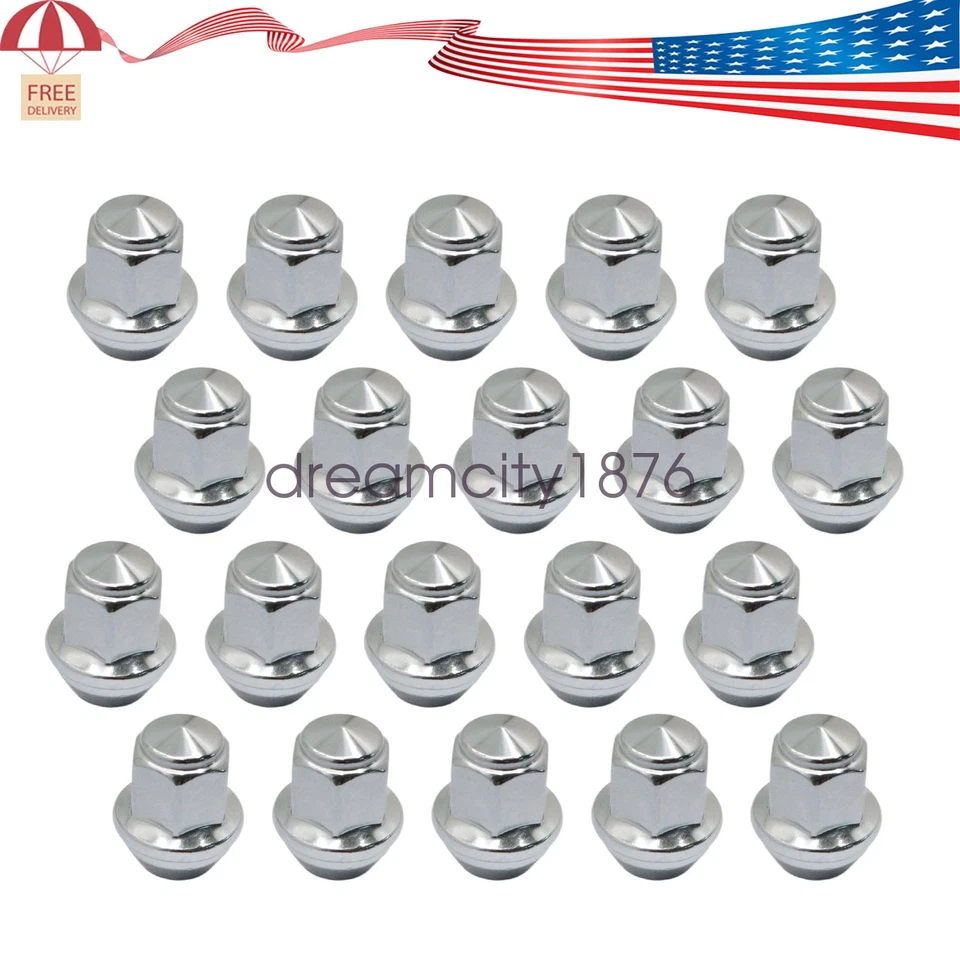 Juego de 20 tuercas lisas cromadas 14x1,5 para Lincoln Navigator GMC Sierra 1999-22 Foto 1 de 4