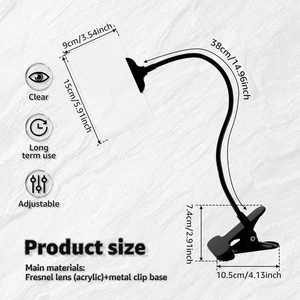 5X Magnifying Glass with Clip Adjustable Flexible Neck Clip On Magnifying swkaJ - Picture 1 of 11