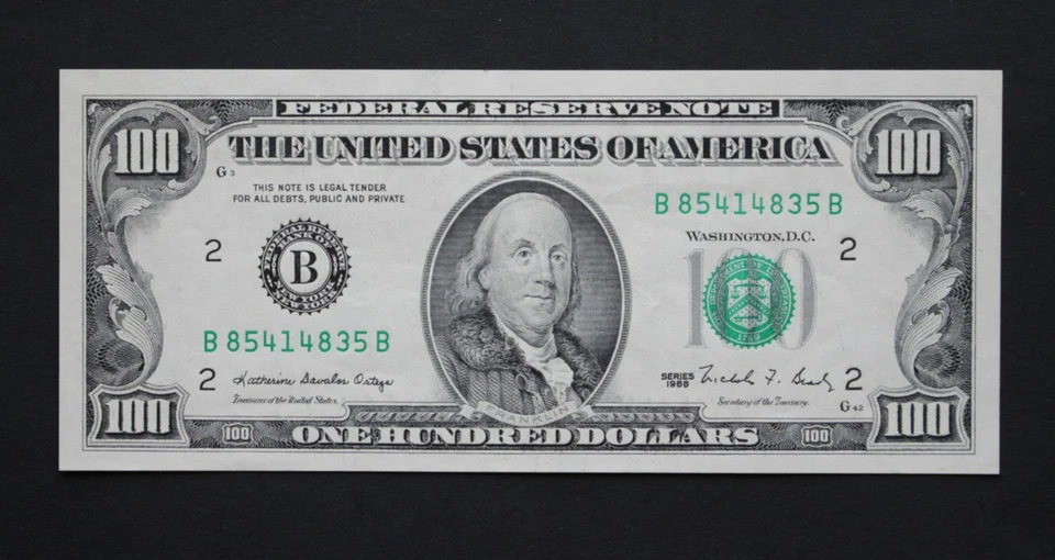 1988 $100 Federal Reserve Note/New York/F-2172B/uncirculated/Free Shipping - Image 1 of 4