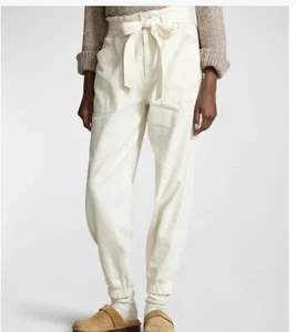 Polo Ralph Lauren High Waisted Tie Waist Cargo Pants Womens 28 Beige Cotton - Picture 1 of 6