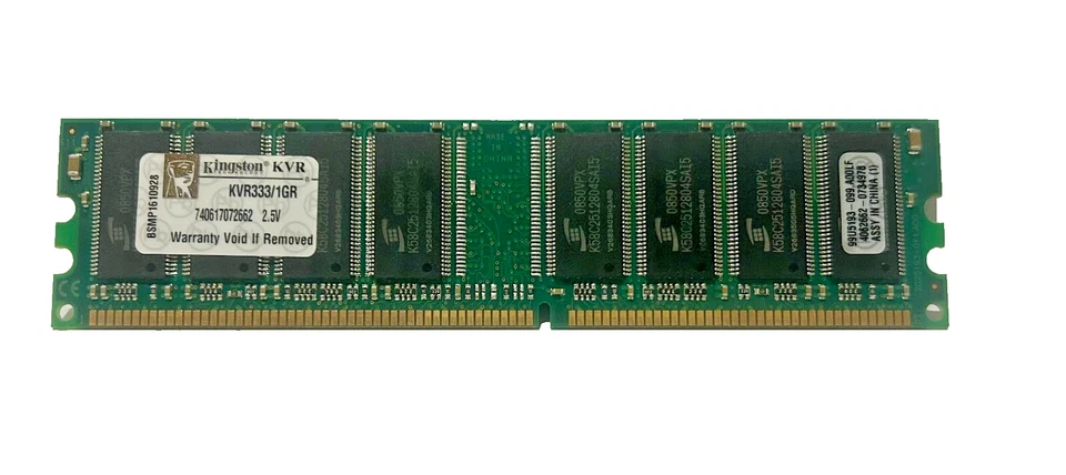 Kingston ValueRAM 1 GB DIMM 333 MHz PC-2700 DDR SDRAM Memory (KVR333/1GR) - Image 1 of 1