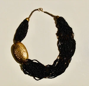 große schwere Statement-Kette, schwarz-gold - Bild 1 von 4