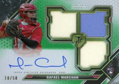 2021 Topps Triple Threads Auto/Jersey RAFAEL MARCHAN @'d/50 - Image 1 of 2
