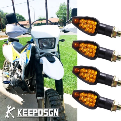 4 indicadores LED ámbar intermitente para motocicleta Suzuki DRZ400SM DRZ250 DR200SE Foto 1 de 4