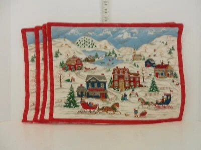 4pc Pre-Cut Unfinished Cranston VIP "Home for the Holidays" Christmas Placemats - Image 1 of 4
