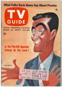 Vintage TV GUIDE #182  (9-22-56) ELVIS! Herschfeld Cover! VERA MILES Faye SPAIN - Picture 1 of 6