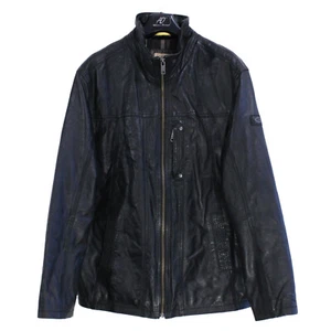 CAMEL ACTIVE Men's Leather Jacket Size L Black s4900 - Picture 1 of 9
