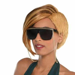 Gafas de sol hip hop de gran tamaño para mujer negras raperas festival rave funky gafas de sol - Imagen 1 de 2