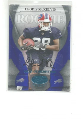 2008 Leaf Certified Materials Mirror Blue Signatures #180 Leodis McKelvin 65/100 - Image 1 of 2