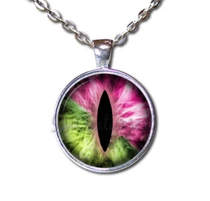 Unique Mystical Dragon Eye - Handmade Round Glass Pendant Necklace Jewelry - Picture 1 of 10