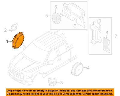 Altavoz estéreo de audio para puerta delantera sistema de sonido Ford OEM 15-16 F-150 FL3Z18808M Foto 1 de 2