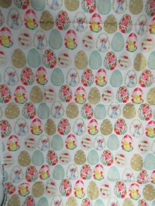 HAPPY EASTER EGG FABRIC FROM HOBBY LOBBY BUNNIES&CHICKS IN EGGS 1 YARDX 44 WIDE - Picture 1 of 4