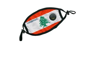 Libanon Gesichtsmaske mit Tasche / Libanon Flagge / Libanon Face Mask Flagge - Bild 1 von 4