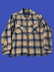 Vintage Pendleton Men's Medium Button Down Shirt 100% PURE VIRGIN WOOL - Picture 1 of 8