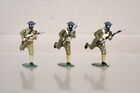 BRITAINS RE PAINTED HOLLOW CAST WWI BRITISH SOLDIERS in GAS MASKS ADVANCING oj