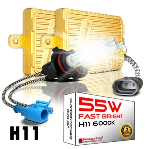 Heavy Duty 55W H8 H9 H11 6000K Fast Bright AC Digital HID Xenon Conversion Kit - Picture 1 of 12