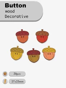 30pcs Pine nut​ Wooden Buttons for scrapbooking sewing handmade crafts diy 27mm - Picture 1 of 5