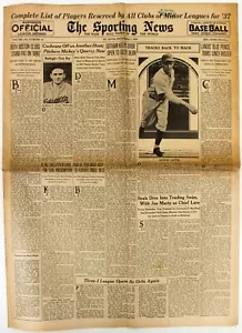 1936 SPORTING NEWS BASEBALL MAGAZINE ORIGINAL 12 3 1936 - Picture 1 of 3