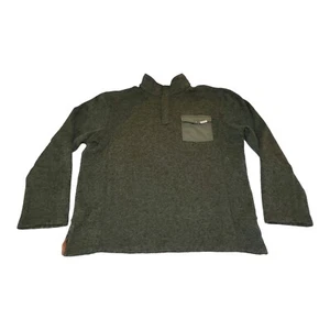 Woolrich 1/4 Snap Pullover Fleecepullover Herren Gr. M grün Polyester Tasche - Bild 1 von 7
