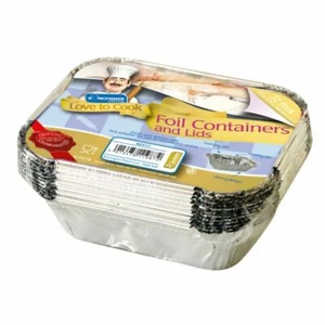 Small Foil Food Container Tray & Lid Roasting BBQ Takeaway Oven Trays Lids Cook - Imagen 1 de 1