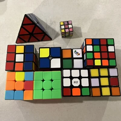 Lot Of 9 Rubik’s Cubes + Other Brands (4x4, 5 3x3s, 2 2x2s, Mini 3x3, Pyramid) - Image 1 of 4