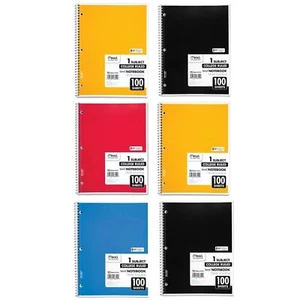 Mead Spiral Notizbücher 6er Pack 1 Fach College liniertes Papier 10-1/2 x 7-1/2 7 - Bild 1 von 8