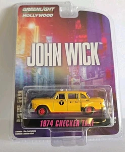 Greenlight 1974 Checker Taxi John Wick Red Rims & Base Target Chase New - Picture 1 of 4