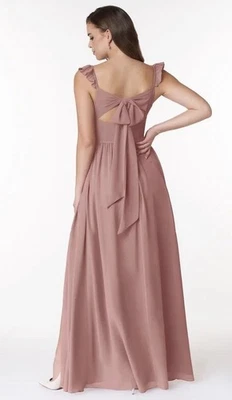NWT Azazie Metz size 2 dusty rose pink bridesmaids dress Chiffon prom wedding - Image 1 of 4