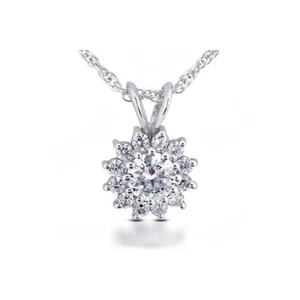 Colgante redondo de oro de 14 k con diamantes extraídos de tierra brillante G-vs2 de 1,15 CTW - Imagen 1 de 2