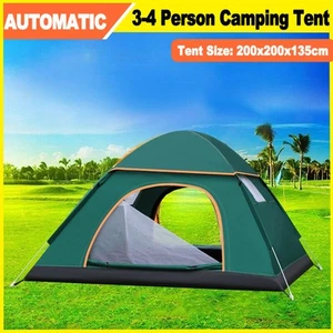 Pop Up Tent Automatic 3 Man Person Family Tent Camping Festival Outdoor Shelter - Picture 1 of 16