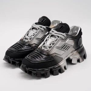 Sneaker Prada Cloudbust Thunder taglia 40eu 10 US nero argento chunky - Foto 1 di 13