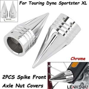 29mm Spike Axle Cover Front Nuts for Harley Dyna Softail Touring Sportster - Picture 1 of 9