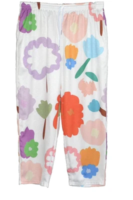 Women’s Floral Print High Elastic Waist Beach Palazzo Pants with Pockets Size XL - Image 1 of 3