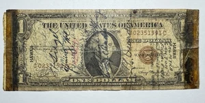 1935 A US $1 One Dollar Silver Certificate WWII Hawaii Short Snorter Note - Picture 1 of 2