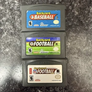 Nintendo Game Boy Advance Backyard Baseball/Football Game Lot Of 3 - Tested - Picture 1 of 11