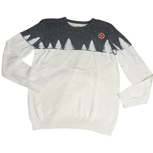 New Holiday Arcade Men's Size Large Charcoal Spruce Trees Graphic Sweater - Picture 1 of 4