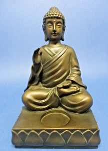 Party Lite Estatua de Buda Luz de Té Candelabro Color Bronce Oscuro Resina 9" Alto - Imagen 1 de 6