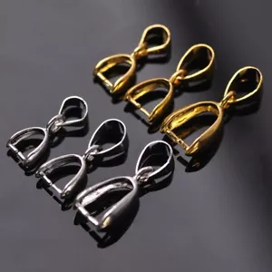 20pcs Gold/Silver Color Copper Metal Connectors Bail Pinch Clasp Clips Beads - Picture 1 of 9