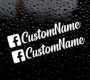 2 X FACEBOOK PERSONALISED NEW LOGO VINYL DECAL STICKER social media - Picture 1 of 6