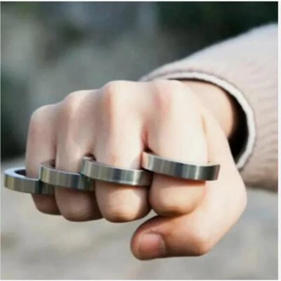 4PCS Stainless Steel Outdoor Rotatable Folding Buckle Ring for Hiking Defense - Image 1 of 3