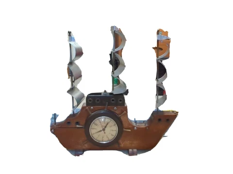 Vintage Electric Clock Pirate Ship Cover
