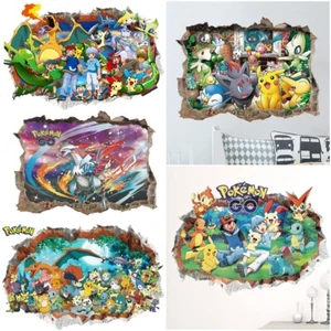 Wall Sticker Pokemon Poster Self Adhesive Wall Art Decal Mural Birthday present - Picture 1 of 14