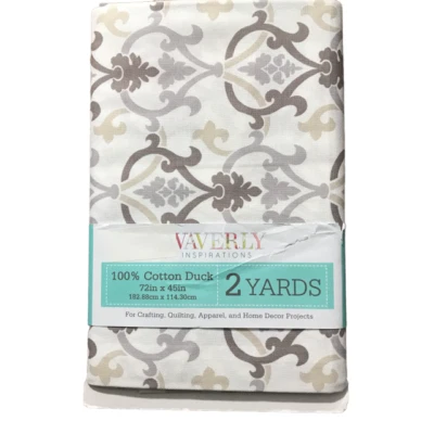 Waverly Inspirations 2 yardas 100 % algodón pato 72”x45” gris enclavamiento Foto 1 de 2
