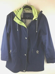 MACKINTOSH NEW ENGLAND Navy Blue Sz M Hooded Jacket Water Resistant Nautical - Picture 1 of 10