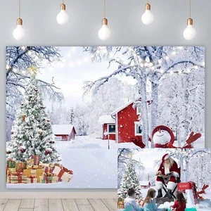 Fondo de bosque de invierno Navidad copo de nieve árboles de Navidad muñeco de nieve foto fondo - Imagen 1 de 9