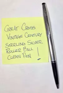 Cross Vintage Sterling Silver Century Roller Ball Pen In Excellent Condition - Picture 1 of 13