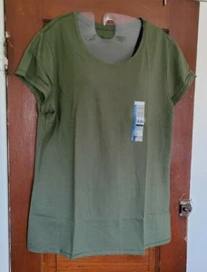 NWT NOBO Juniors Women's 21 XXXL Green Short Sleeve Semi Fitted T Tee Shirt - Picture 1 of 4